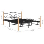 vidaXL Cadru de pat cu tăblie fără saltea, negru, 140x200 cm, metal