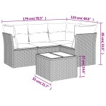 vidaXL Set canapea de grădină cu perne, 5 piese, gri, poliratan vidaXL Set canapea de grădină cu perne, 5 piese, gri, poliratan