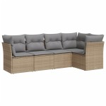 vidaXL Set canapele de grădină cu perne, 5 piese, bej, poliratan vidaXL Set canapele de grădină cu perne, 5 piese, bej, poliratan