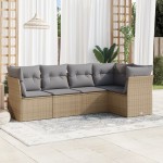 vidaXL Set canapele de grădină cu perne, 5 piese, bej, poliratan vidaXL Set canapele de grădină cu perne, 5 piese, bej, poliratan