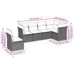 vidaXL Set mobilier grădină cu perne, 6 piese, gri, poliratan vidaXL Set mobilier grădină cu perne, 6 piese, gri, poliratan