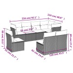 vidaXL Set mobilier de grădină cu perne, 8 piese, negru, poliratan