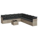 vidaXL Set canapele de grădină cu perne 10 piese gri deschis poliratan vidaXL Set canapele de grădină cu perne 10 piese gri deschis poliratan