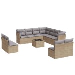 vidaXL Set canapele de grădină cu perne, 12 piese, bej, poliratan vidaXL Set canapele de grădină cu perne, 12 piese, bej, poliratan