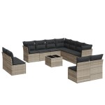 vidaXL Set canapele de grădină cu perne, 12piese gri deschis poliratan vidaXL Set canapele de grădină cu perne, 12piese gri deschis poliratan