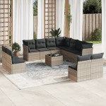 vidaXL Set canapele de grădină cu perne, 12piese gri deschis poliratan vidaXL Set canapele de grădină cu perne, 12piese gri deschis poliratan