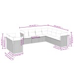 vidaXL Set mobilier de grădină cu perne, 9 piese, negru, poliratan