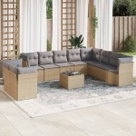 vidaXL Set canapele de grădină cu perne, 11 piese, bej, poliratan vidaXL Set canapele de grădină cu perne, 11 piese, bej, poliratan