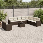 vidaXL Set canapele de grădină cu perne, 11 piese, maro, poliratan vidaXL Set canapele de grădină cu perne, 11 piese, maro, poliratan