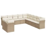 vidaXL Set canapele de grădină cu perne, 11 piese, bej, poliratan vidaXL Set canapele de grădină cu perne, 11 piese, bej, poliratan