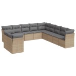 vidaXL Set canapele de grădină cu perne, 11 piese, bej, poliratan vidaXL Set canapele de grădină cu perne, 11 piese, bej, poliratan