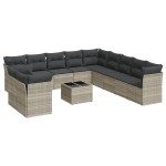vidaXL Set canapele de grădină cu perne, 12piese gri deschis poliratan vidaXL Set canapele de grădină cu perne, 12piese gri deschis poliratan