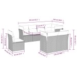 vidaXL Set mobilier de grădină cu perne, 8 piese, negru, poliratan