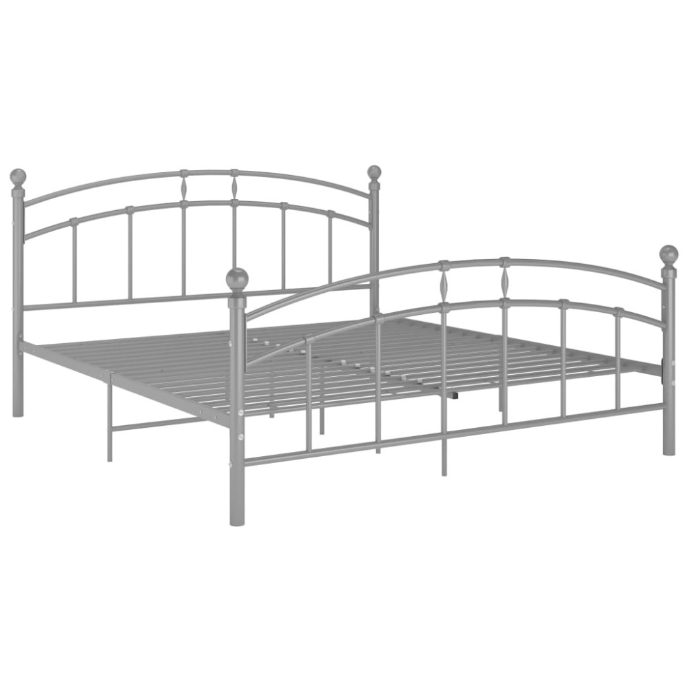vidaXL Cadru de pat fără saltea, gri, 140 x 200 cm, metal