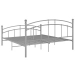 vidaXL Cadru de pat fără saltea, gri, 140 x 200 cm, metal