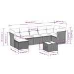 vidaXL Set mobilier de grădină cu perne, 8 piese, negru, poliratan vidaXL Set mobilier de grădină cu perne, 8 piese, negru, poliratan