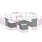 vidaXL Set mobilier de grădină cu perne, 8 piese gri deschis poliratan