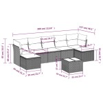 vidaXL Set mobilier de grădină cu perne, 8 piese gri deschis poliratan