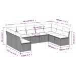 vidaXL Set mobilier de grădină cu perne, 9 piese, negru, poliratan vidaXL Set mobilier de grădină cu perne, 9 piese, negru, poliratan