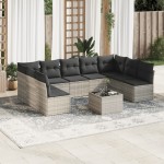vidaXL Set canapele de grădină cu perne 10 piese gri deschis poliratan vidaXL Set canapele de grădină cu perne 10 piese gri deschis poliratan