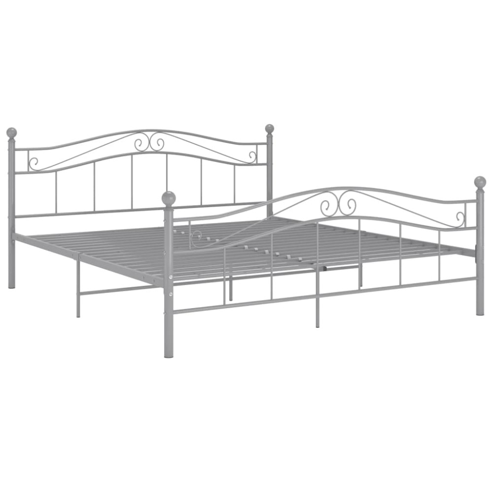vidaXL Cadru de pat fără saltea, gri, 140 x 200 cm, metal