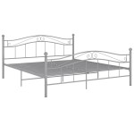vidaXL Cadru de pat fără saltea, gri, 140 x 200 cm, metal vidaXL Cadru de pat fără saltea, gri, 140 x 200 cm, metal
