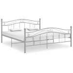 vidaXL Cadru de pat fără saltea, gri, 140 x 200 cm, metal vidaXL Cadru de pat fără saltea, gri, 140 x 200 cm, metal