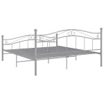 vidaXL Cadru de pat fără saltea, gri, 140 x 200 cm, metal vidaXL Cadru de pat fără saltea, gri, 140 x 200 cm, metal