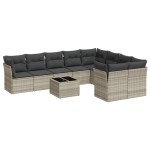 vidaXL Set canapele de grădină cu perne 10 piese gri deschis poliratan vidaXL Set canapele de grădină cu perne 10 piese gri deschis poliratan