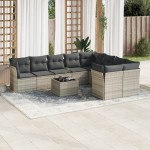 vidaXL Set canapele de grădină cu perne 10 piese gri deschis poliratan vidaXL Set canapele de grădină cu perne 10 piese gri deschis poliratan