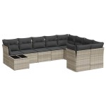 vidaXL Set canapele de grădină cu perne 10 piese gri deschis poliratan vidaXL Set canapele de grădină cu perne 10 piese gri deschis poliratan