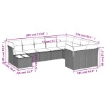 vidaXL Set canapele de grădină cu perne, 10 piese, maro, poliratan