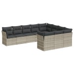 vidaXL Set canapele de grădină cu perne 10 piese gri deschis poliratan vidaXL Set canapele de grădină cu perne 10 piese gri deschis poliratan