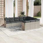 vidaXL Set canapele de grădină cu perne 10 piese gri deschis poliratan vidaXL Set canapele de grădină cu perne 10 piese gri deschis poliratan
