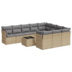 vidaXL Set canapele de grădină cu perne, 11 piese, bej, poliratan vidaXL Set canapele de grădină cu perne, 11 piese, bej, poliratan