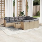 vidaXL Set canapele de grădină cu perne, 11 piese, bej, poliratan vidaXL Set canapele de grădină cu perne, 11 piese, bej, poliratan