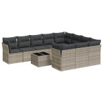 vidaXL Set canapele de grădină cu perne, 11 piese, gri, poliratan vidaXL Set canapele de grădină cu perne, 11 piese, gri, poliratan