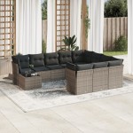 vidaXL Set canapele de grădină cu perne, 11 piese, gri, poliratan vidaXL Set canapele de grădină cu perne, 11 piese, gri, poliratan