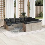 vidaXL Set canapele de grădină cu perne, 11 piese, gri, poliratan vidaXL Set canapele de grădină cu perne, 11 piese, gri, poliratan