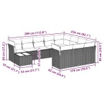 vidaXL Set canapele de grădină cu perne, 11 piese, gri, poliratan vidaXL Set canapele de grădină cu perne, 11 piese, gri, poliratan