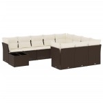 vidaXL Set canapele de grădină cu perne, 11 piese, maro, poliratan vidaXL Set canapele de grădină cu perne, 11 piese, maro, poliratan