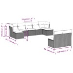 vidaXL Set mobilier de grădină cu perne, 9 piese, negru, poliratan