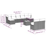 vidaXL Set canapele de grădină cu perne, 10 piese, negru, poliratan