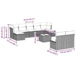 vidaXL Set canapele de grădină cu perne, 10 piese, negru, poliratan