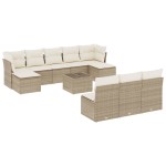 vidaXL Set canapele de grădină cu perne, 11 piese, bej, poliratan vidaXL Set canapele de grădină cu perne, 11 piese, bej, poliratan