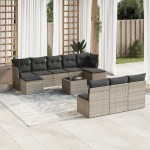 vidaXL Set canapele de grădină cu perne, 11 piese, gri, poliratan vidaXL Set canapele de grădină cu perne, 11 piese, gri, poliratan