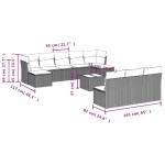 vidaXL Set canapele de grădină cu perne, 11 piese, gri, poliratan vidaXL Set canapele de grădină cu perne, 11 piese, gri, poliratan