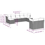 vidaXL Set mobilier de grădină cu perne, 9 piese, negru, poliratan