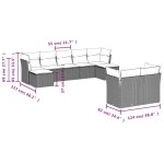 vidaXL Set mobilier de grădină cu perne, 9 piese, negru, poliratan