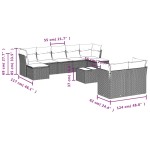 vidaXL Set canapele de grădină cu perne, 10 piese, negru, poliratan